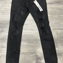 PURPLE BRAND Black Oil Spill Jeans