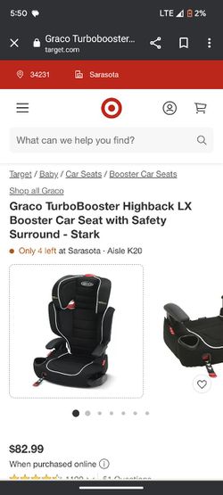 Graco TurboBooster Highback LX Booster Car Seat with Safety Surround - Stark
