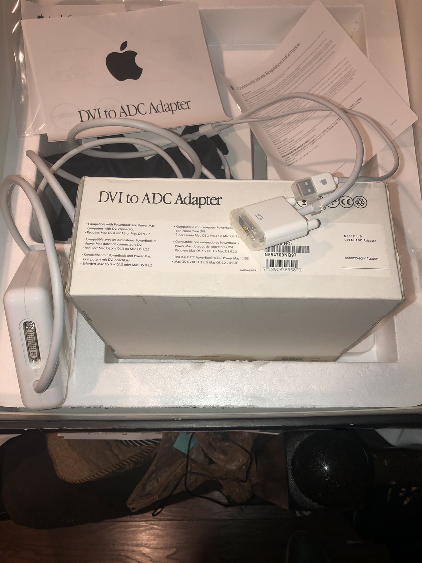 Apple Power Adapter DVI To ADC Connector To Monitor