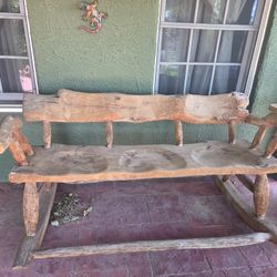 Large Wooden Rocking Bench 