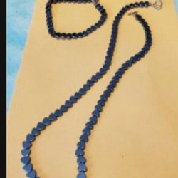 Magnetic Heart Necklace And Bracelet Set