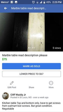 Marble kitchen table only
