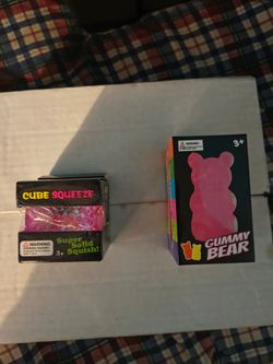 Brand New Cube  Squeeze and Gummy Bear Squishy