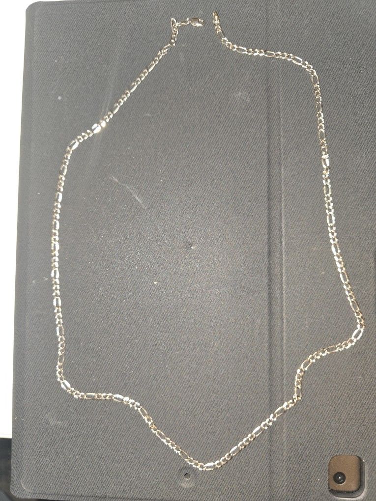 π 14K SOLID White Gold Figarucci Chain β 24" (4.44g)