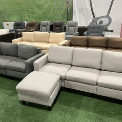 Brand New 3 Seats Sectional Sofa With Ottoman 73*25*26inch