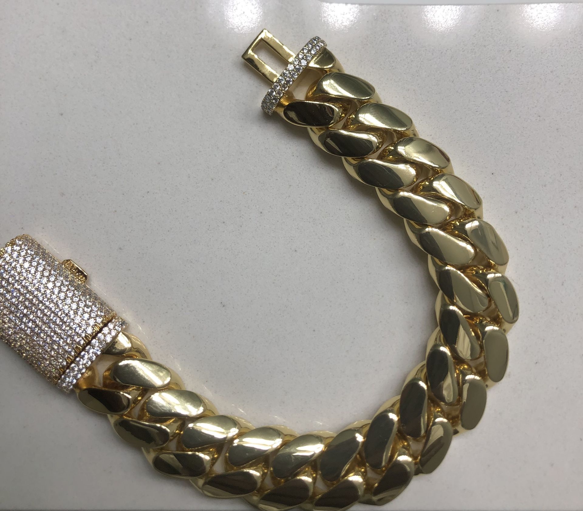 14k Gold Plated Miami Cuban Link Bracelet 