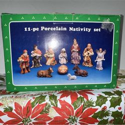 Vintage 11-Piece Nativity Set