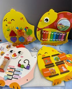 Montessori Learning Chick Squad Activity Wall & Busy Board Panels for Kids