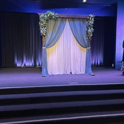 Dusty Blue Theme Deco - ceremony Wood Arch