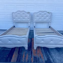 Set Of 2 Zarollina 2-Piece Twin Upholstered Bed Frames- READ Description 