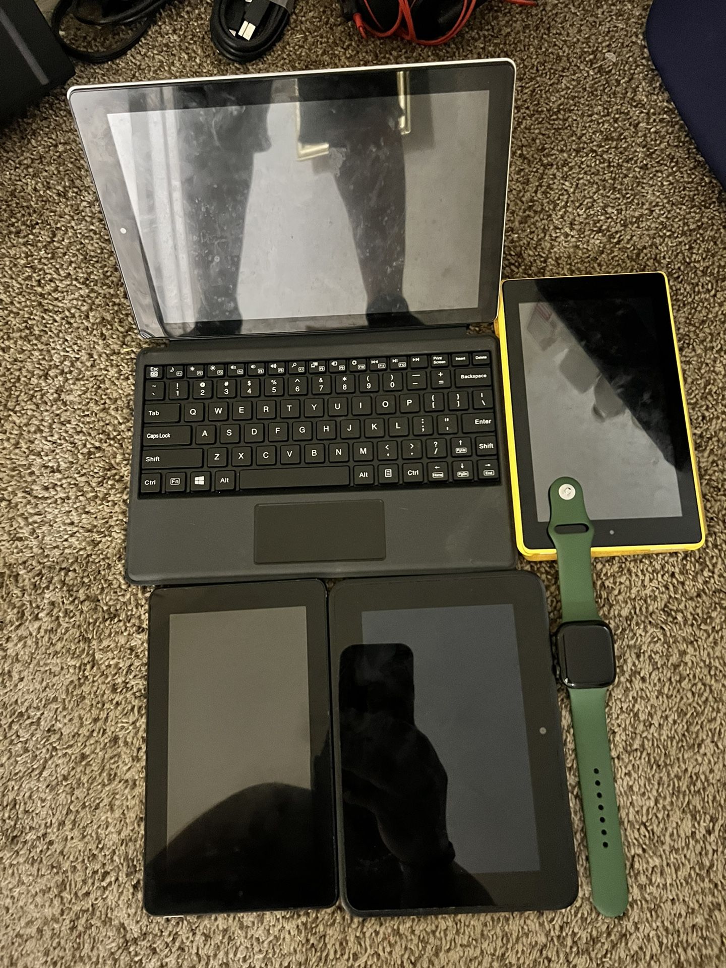Kindle Fire Tablets RCA Detachable Keyboard And Apple Watch Series 7