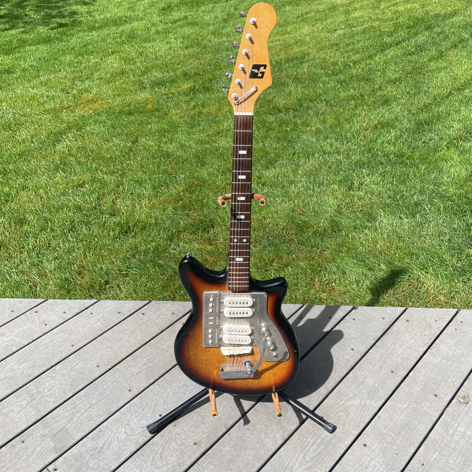 VINTAGE 1960s Guyatone Lafayette LG-145T Offset 4 Pickup Electric Guitar MIJ Sunburst Guitar