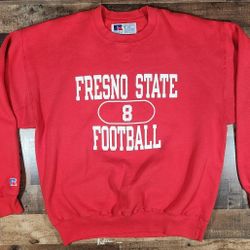 Vintage Russell Athletic Fresno State Bulldogs Sweatshirt XL Red 