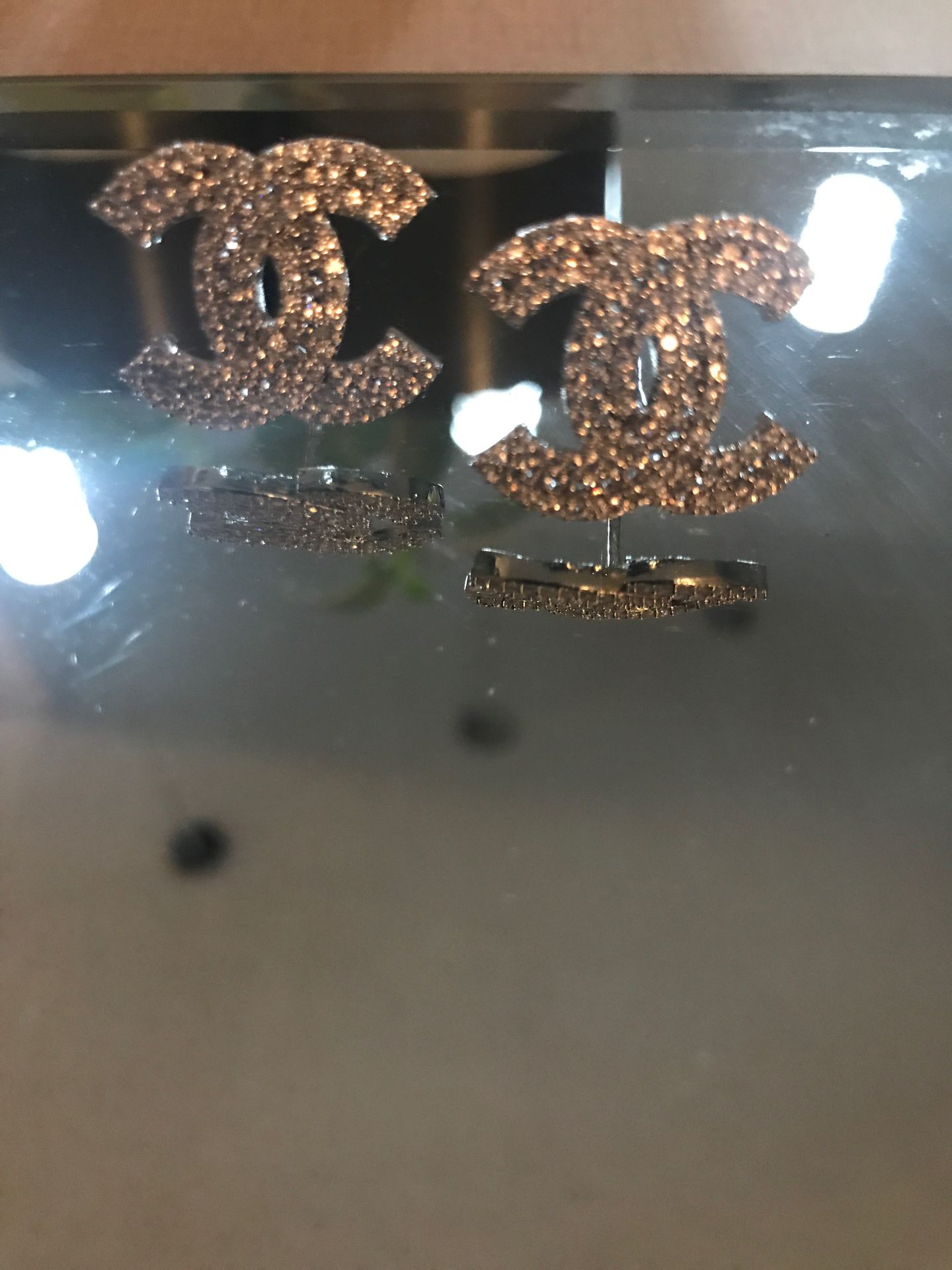 Channel xl diamond stud post earrings