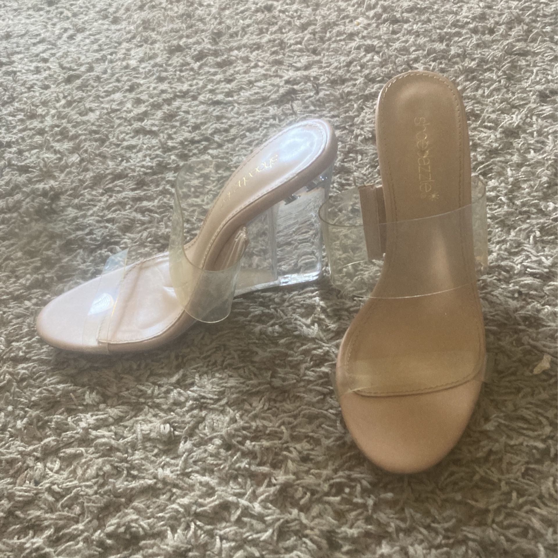 Clear Wedge Heels Size 8