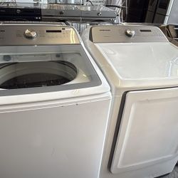 Samsung Washer And Dryer Glass Top Load Set Large Capacity 