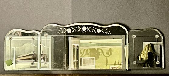 Antique Etched Condole Mirror