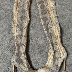 Snake Thigh High Boots 