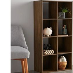Bookcase, Bookshelves, Organizer , Storage Unit , 8 Cubes, Canyon Walnut