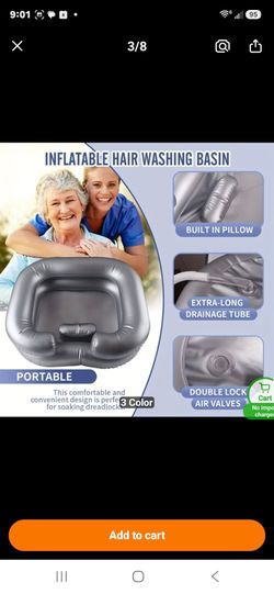 Inflatable hair washing tub