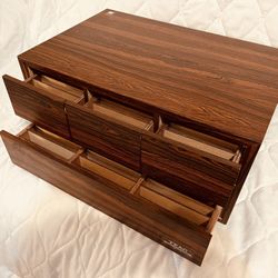 TEAC, Brown , Wooden Drawers, Cassette Tape Storage ,Individually Slotted