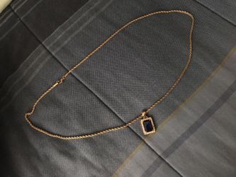 Blue sapphire pendant gold plated 24 inch