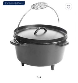 6 Quart Cast Iron Camping Dutch Oven Sealed