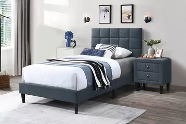 Brand New Dark Grey Twin Size Bed Frame (Nightstand Sold separately)