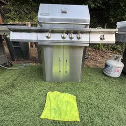 Stainless Steel JENN-AIR Bbq Grill With Side Pot Burner