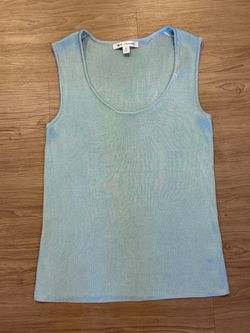 ST JOHN shimmer rib knit tank