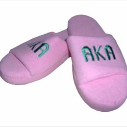 Greek Pink & Green Alpha Kappa Alpha Slippers