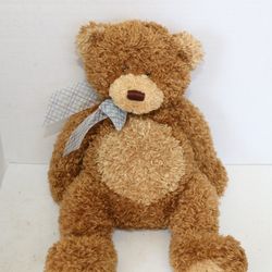 Gund Mcdougal Teddy Bear 15210 14" Blue Bow Floppy Stuffed Animal Plush Toy