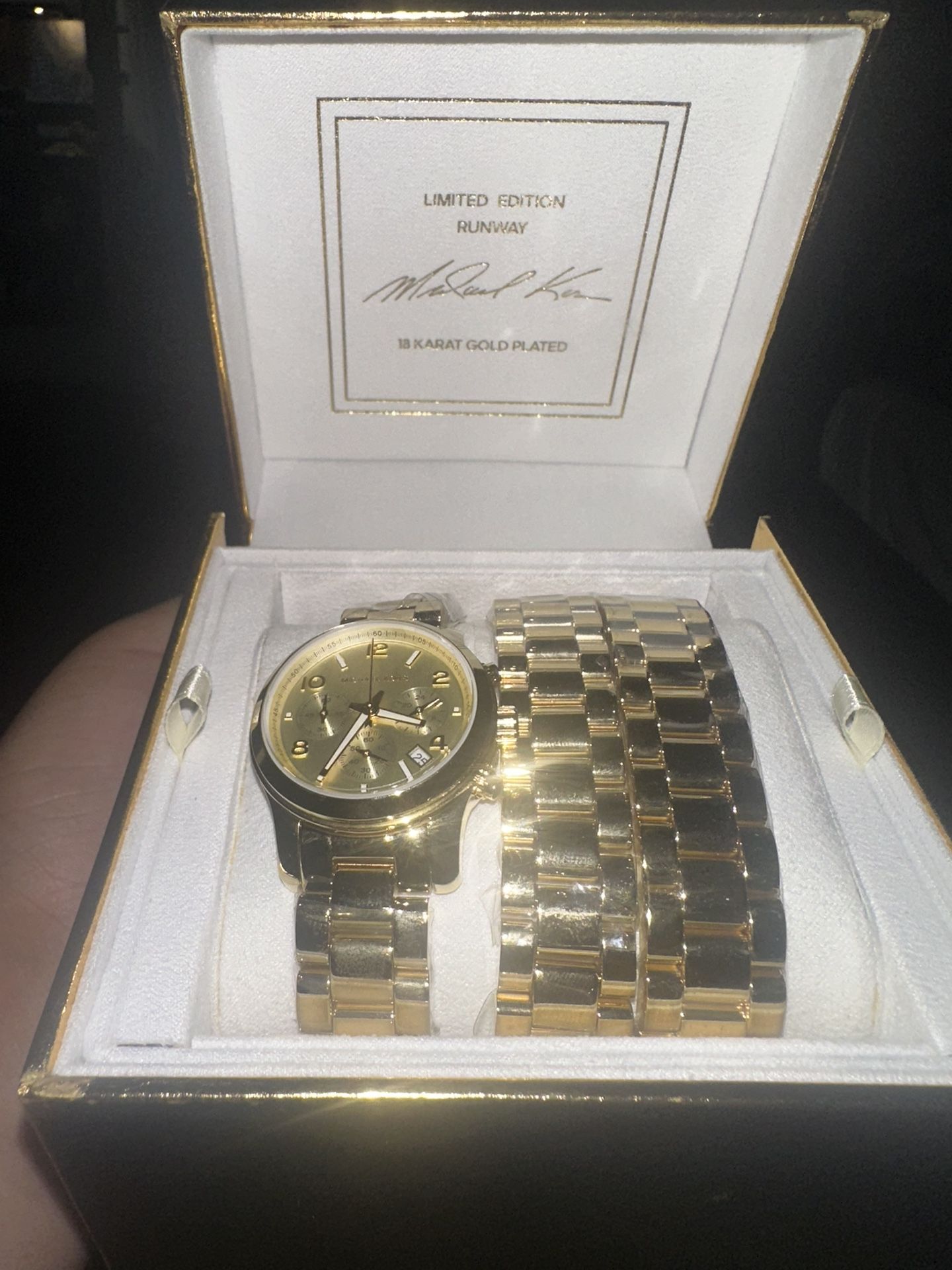 Michael Kors Runway 18K Gold-Plated Stainless Steel Triple Wrap Watch