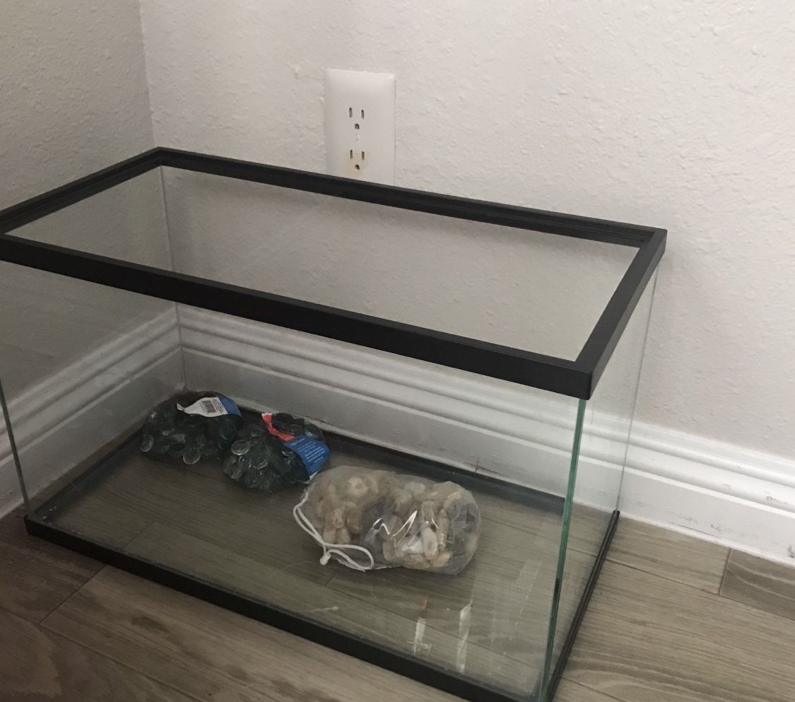 Fish Tank With Rocks And Marbles