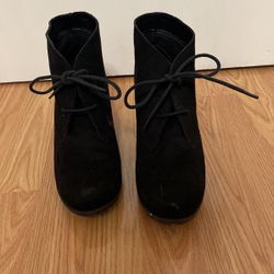 Black Lace Up Ankle Boots