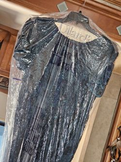 Alex Evenings Plus Size Crew Neck Floral Rosette Short Sleeve A-Line Gown