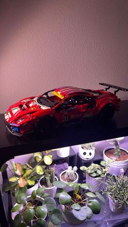 Fully put together Strada Ferrari Lego set