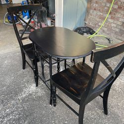 Nice Black Dining Table  With 2 Chairs 
