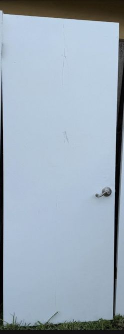 30” x 80”, INTERIOR DOORS, Plain w/ Door Knobs, and Door Stopper, White