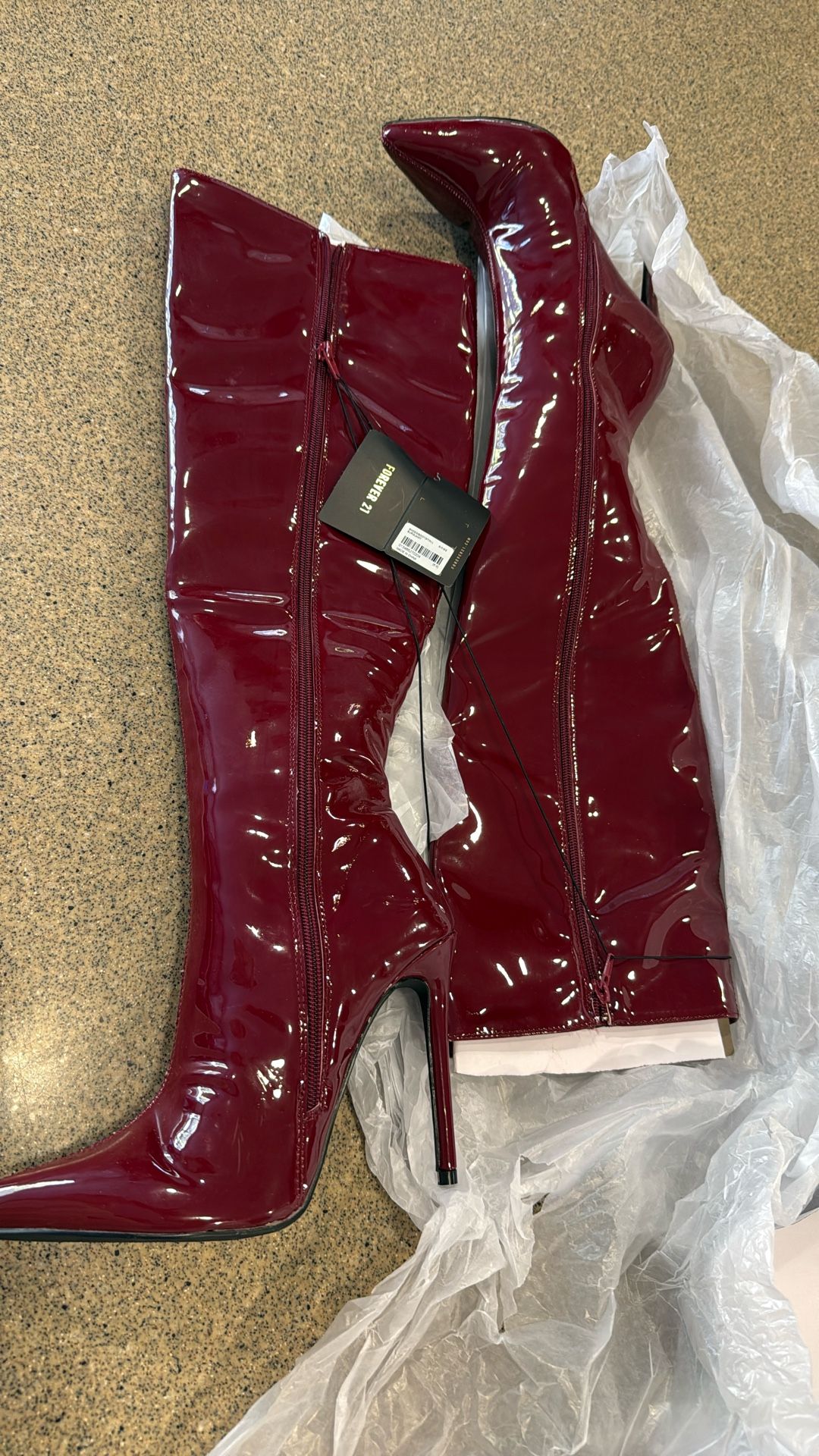 Burgundy And Black Boots