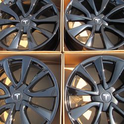 19” Tesla Model 3 Rims Wheels Gloss Black Powder Coat Exchange 