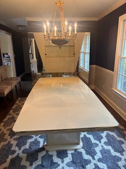 Vintage Granzotto Italian Dining Set – Table, 6 Chairs & Lighted Hutch