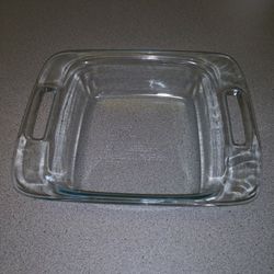Vintage Pyrex Clear 2 Quart 8X8 Square Baking Dish/Pan With Open Handles #2222