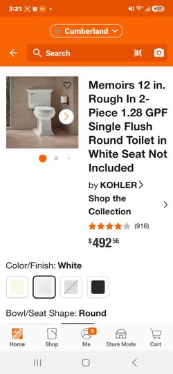 Kohler toilet and tank