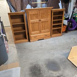 3 Piece Oak Entertainment Center