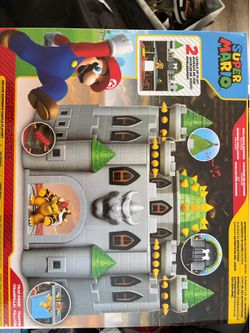 Bowser Deluxe Castle Playset Super Mario Fireballs Hidden Traps Action Figure . Condition is New