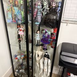 2 Ikea BLÅLIDEN Glass-door cabinet Glass Displays , black, 13 3/4x12 5/8x59 1/2 ". Detolf