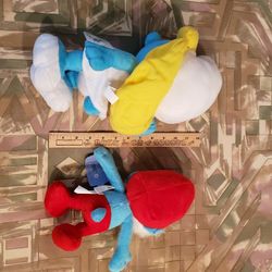 Lot Of 2 Smurf Plush Figures (Nonserial)