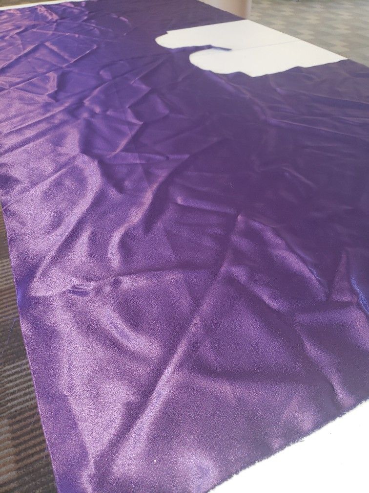 Royal Purple Satin Fabric Remnants