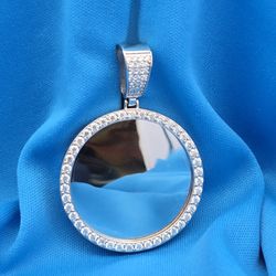 Moissanite 14.01 ctw Circle Mirror Pendant 